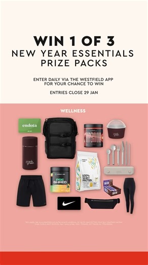 Westfield Knox on Instagram: "Celebrate 2026 with Westfield 🎉 Go in the draw for your chance to win 1 of 3 New Year’s Essentials Prize Packs. Choose from a back to school pack, a back to work pack or wellness essentials pack. Including prizes from @endota, @elitesuppsaustralia, @smiggle_, @shoesandsoxau, @platypus_sneakers and more. Enter daily until 29 Jan via the Westfield app. Find out more via the link in our bio. T&Cs apply, see https://spr.ly/6177CLDut. AU res 16+ (excl NT/TAS). Must be a