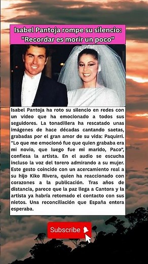 Isabel Pantoja EMOCIONA con un recuerdo inédito de Paquirri 💔