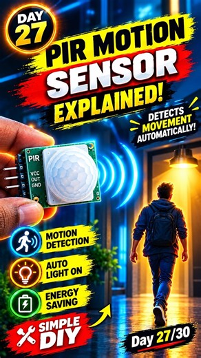 ​🔥 PIR Sensor ఎలా పనిచేస్తుంది? | Motion Detection Explained! 😱 | Day 27/30