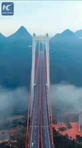 🙀Breathtaking aerial view: Baling River Bridge, a 370-m-high Baling River Bridge in Guizhou, SW China. #FlyOverChina | FlyOverChina