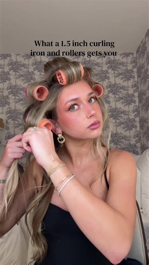 Rollers to let your curls set always #blowoututorial #blowouthair #rollers #hairtutorial