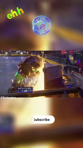 Intense Robot Battle in Battlebots Competition