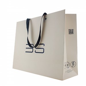[Hot Item] Luxury Custom Logo Printed Recycled Biodegradable UV Coating White Packaging Craft Paper Gift Packing Packaging Bags with Handle