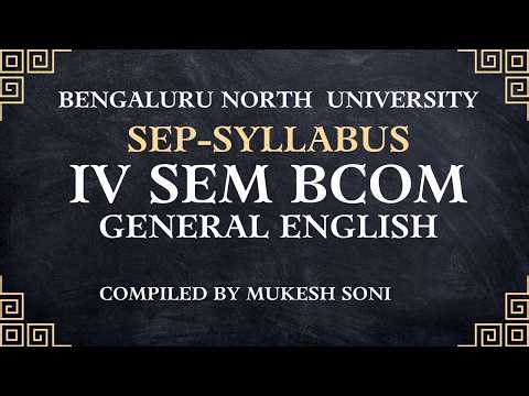 BNU-4TH SEM. B.COM-GENERAL ENGLISH SYLLABUS