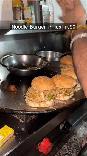 Noodle Burger in Just ₹50 🍔🍜 | Best Street Food Burger You Need to Try!