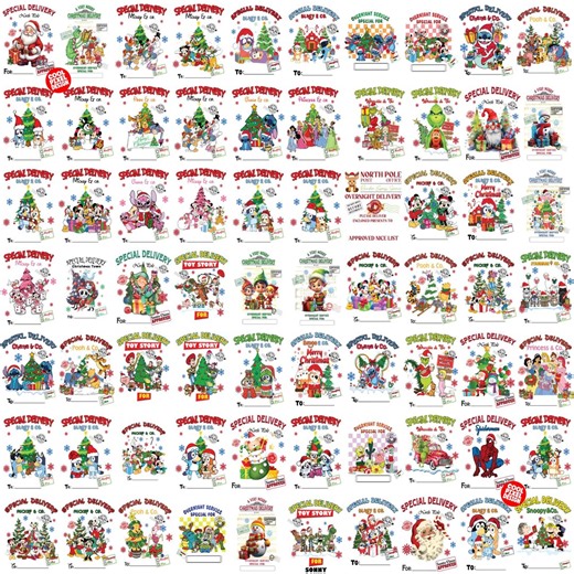 80  Cartoon Christmas Santa Sack PNG Bundle, Special Delivery Christmas Png, Santa Claus Mail Bag Tags Png, Add Kids Name Png, Font TTF - Etsy