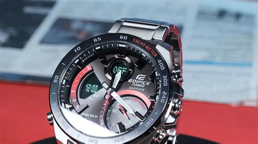 卡西欧CASIO男表186EDIFICE太阳能蓝牙红牛赛车手表男ECB-900DB-1A