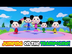 Five Little Miko and Mika Jumping on the Trampoline | Kids Nursery Rhyme Song