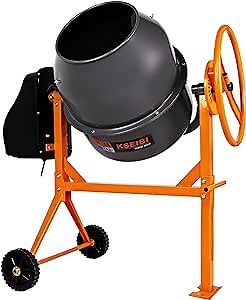 KSEIBI 4.2 Cu. FT Cement Mixer Machine, 3/5 HP Copper Motor for Mortar, Mud, Concrete Mixer With Stand and Rotary Wheels (KSM 45-120 L) 110v Corded