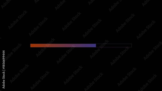Progressbar and loadingbar animation shows change in status with colorful display over time in a digital setting