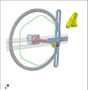 Gear crank mechanism for linear motion with dwells 1