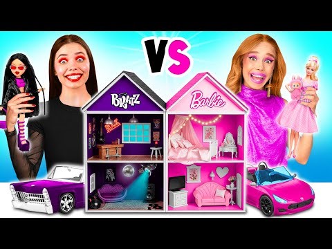 We Build Amazing Doll House | Barbie vs Bratz Challenge