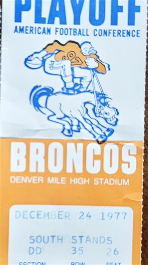 Ty on Instagram: "Doing my Swedish Death Cleanse and came across this gem. Denver Broncos 1977 AFC Championship tickets against the Raiduz. The infamous Rob Lytle fumble that was ruled a touchdown. I couldn't see enough to rule as our seats were in the South Stands and Rob fumbled in the North end zone. Broncos went on to their first Super Bowl only to lose to Tom Landry's Dallas Cowboys. h/t @scottygange @broncos #broncoscountry"