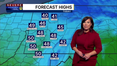 Windy with clouds, morning temperatures in the 30s