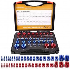 44 Male/Female Bolt Size and Thread Gauge, Nut and Bolt Thread Checker (23 Inch & 21 Metric) Bolt and Nut Gauges Specially Suitable for Size Check on Tricky and Narrow Area