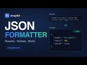 JSON Formatter Online — Beautify, Validate & Minify JSON in Seconds | ArrayKit