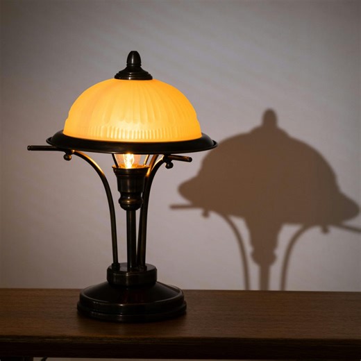 Art Deco Table Lamp, Vintage Desk Lamp With Glass Shade, Classic Bedside Table Lamp, Mid-century Modern Table Light, Traditional Table Lamp - Etsy