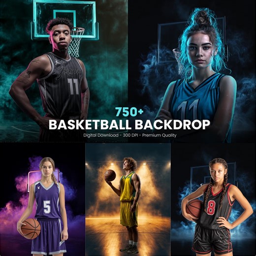 750+ Basketball Backdrop, Sports Photography Backdrops, Basketball Senior Poster ( Instant Download ) - Etsy
