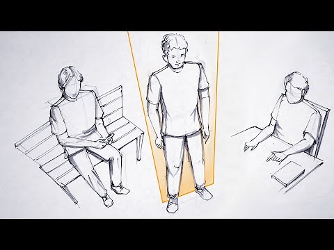 Human Figure from Top View | 3 Point Perspective