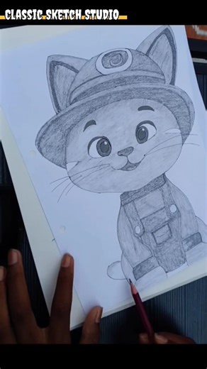 Cute Cat Sketch 😄 #shorts #art #cat #viral