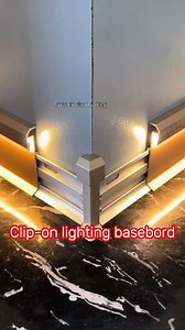 Clip-on lighting baseboard. The popular design for skirtings #lamp #light #led #lightingdecor #homedecor #homedecoration #interiordesign #homeowners #interiordesigner | Sparkle Star LED Profile