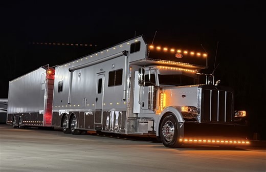 This Custom Racing Rig RV Is a Land Train With the Horns To Match, Ready To Sell for $850K