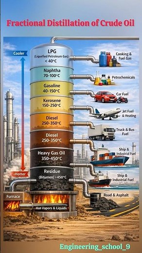 Fractional Distillation of Crude Oil Explained | Petroleum Refining Process in Detail | LPG Gas ?