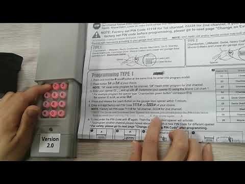 Garage door keypad JP-LT v.2 work with Genie & change PIN code