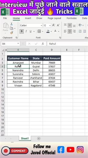 Javed Offecial on Instagram: "Vertical Data convert to Horizontal Mode 📳 #trending #excel #viral #education #instagram #facebook #viralreels #popular #explore #instagood #explore #exploremore #explorepage✨"