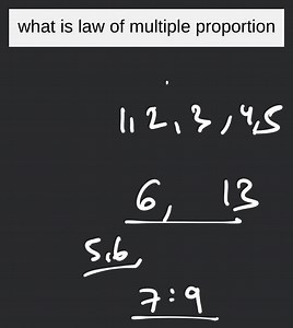 what is law of multiple proportions... | Filo