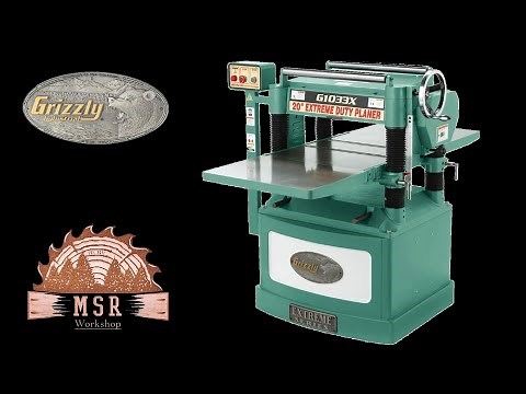 Grizzly 20 Inch G1033x Helical head Planer. Unboxing, Overview, Use, Gearbox Oil change.