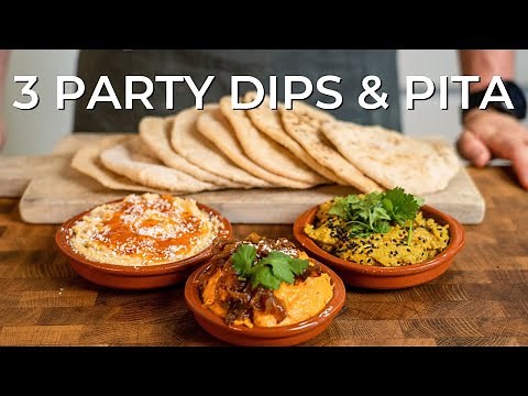 3 SUPER EASY Party Dips Recipes With Homemade Pita