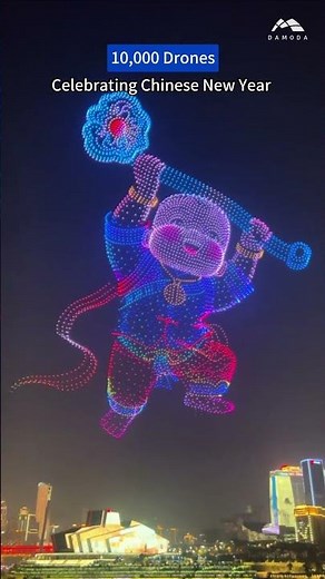 10,000 drones-show celebrating Chinese New Year in Chongqing, China. #damodadroneshow