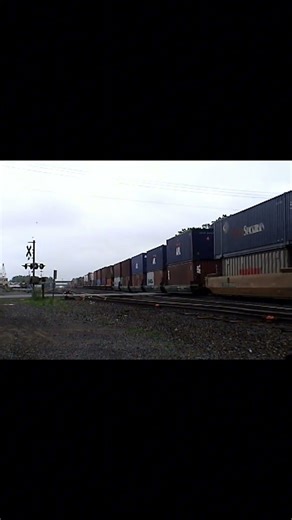 CSX Intermodal train with CSX AC6000CW 639 leading Schenectady NY June 2003