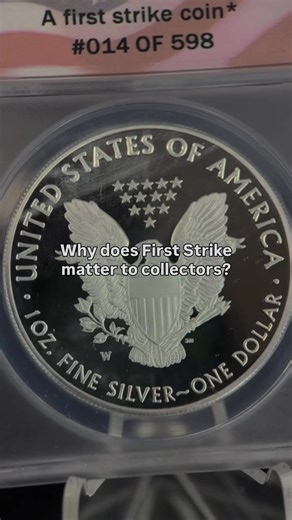 First Strike means the coin was struck within the first days of production. ⚡🪙 Early strikes often show sharper detail and cleaner finishes, and the designation is documented by certification. For collectors, it adds provenance, context, and long-term appeal. That’s why First Strike matters. 🛒 Shop Online: CSNMint.com 📞 Call to Order: 1-800-975-6351 📺 Watch Us on TV: History Channel, Saturday & Sunday, 4–7am #CoinCollectors #Numismatics #ProofCoins #SilverEagles #SilverCoins