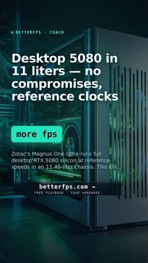 Desktop 5080 in 11 liters — no compromises, reference clocks