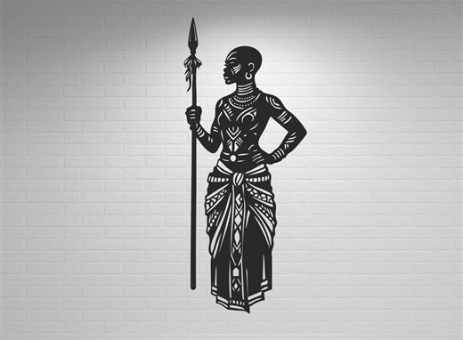 African Tribal Woman | Warrior Woman Vector | Laser Cut File | Dwg Cdr Dxf Svg - Etsy