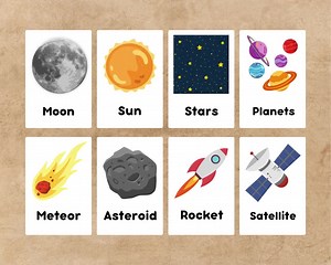 Solar System Flashcards – 24 Printable Space Vocabulary Cards for Kids – Planets, Space Objects, Science Learning – Digital Download - Etsy Canada