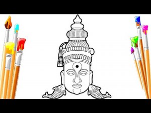 Easy Drawing Of Lord Vitthal | How to Draw Vithu Mauli Sketch Drawing |Ashadi Ekadashi‪@RainbowVfxMagic‬​