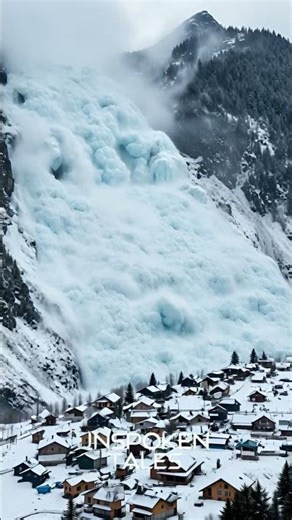 Avalanche Destroys Mountain Village | Nature’s Frozen Fury Unleashed