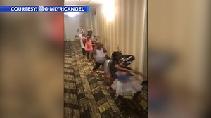 Video of little girls' swim party strut goes viral