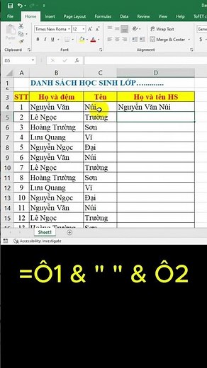 Gộp Họ và Tên cực nhanh không bao giờ mất dữ liệu! 🔗