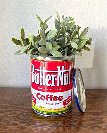 1950’s Butter-nut Advertising Coffee Tin, Empty, 2 Pound Size - Collectable Kitchen Storage Canister - Etsy