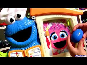 Reupload Cookie Monster Kinder Surprise Eggs Cars SpongeBob Jake Sesame Street Kitchen Cafe Playset