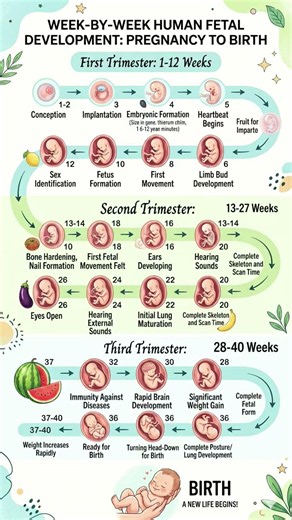 Week-by-Week Human Fetal Development: Complete Growth Timeline from Conception to Birth #fetalbrain