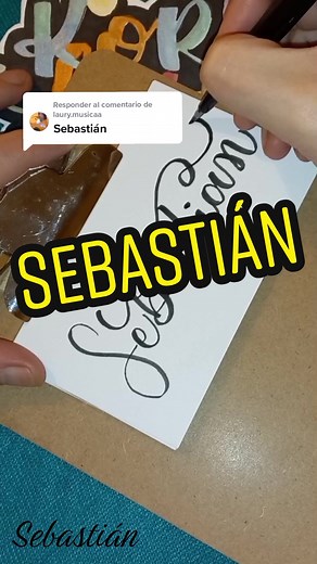 Caligrafía creativa para el nombre Sebastián