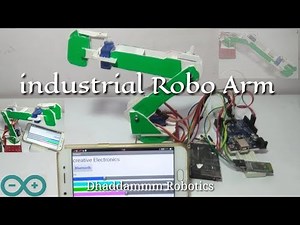 ®Industrial robotic arm Control through Mobile app | Arduino base full Tutorial | Fully Home made .
