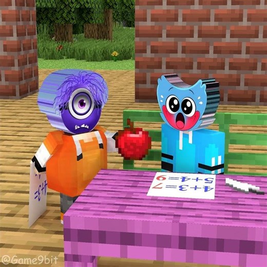 Bad Sprunki Minion swaps his math test with Sprunki Huggy and the ending! 😁👍