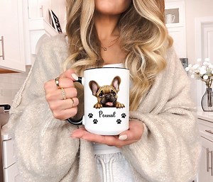 French Bulldog Mug, Personalized French Bulldog Coffee Cup, Custom Pet Mug, Large Ceramic Dog Lover Mug, Frenchie Mom Gift - Etsy