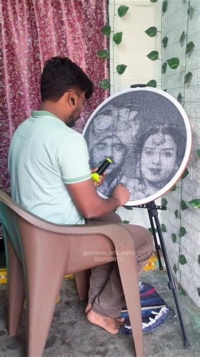 The most trending Art 🎨 String 🧵portrait #ytshorts #shorts #youtubeshorts #viral #trending